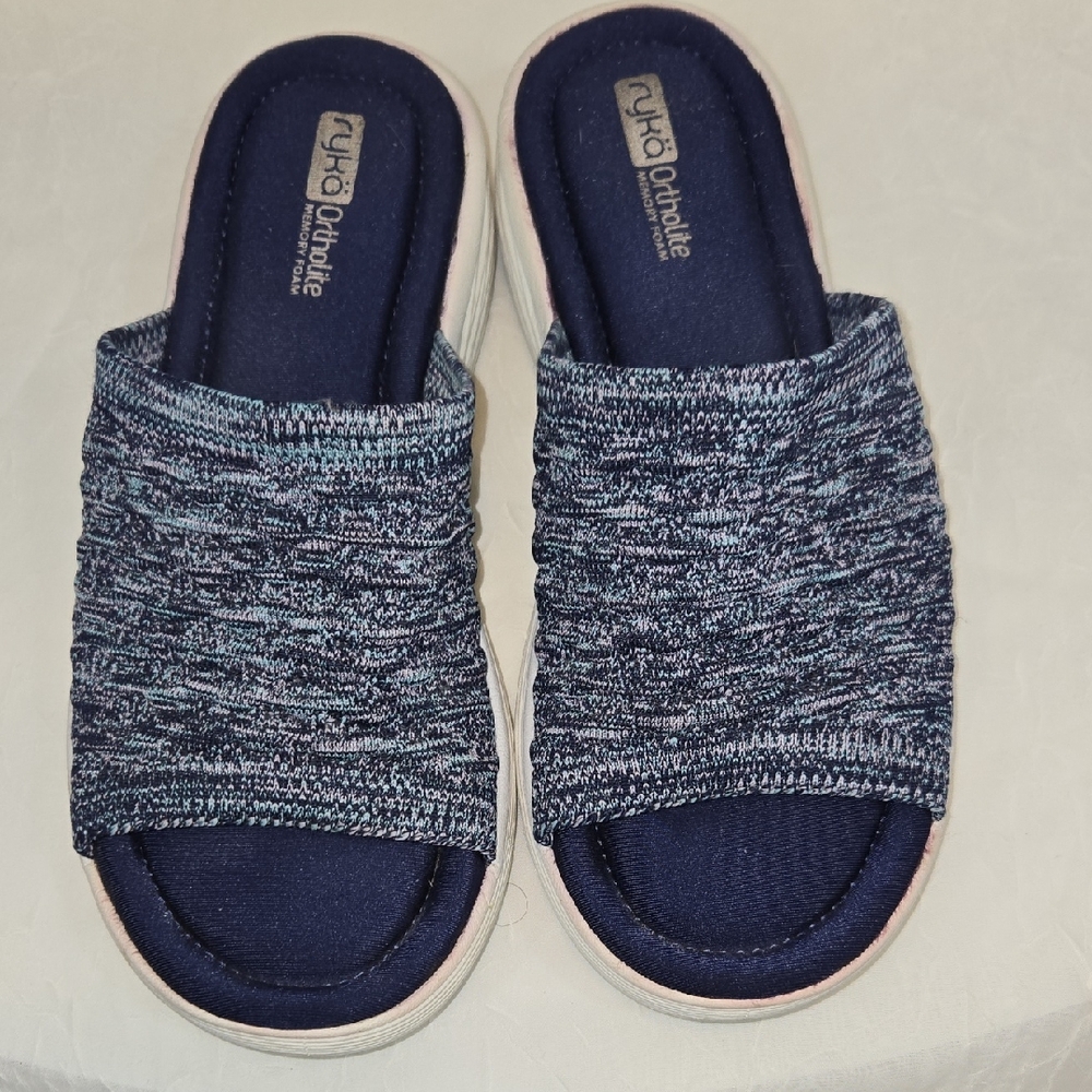 Ryka Women's Navy Knit Mules